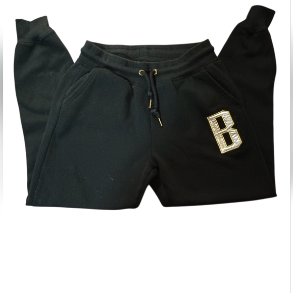bebe Pants - Bebe Sport Women's Black Joggers with Gold Accent Size Medium